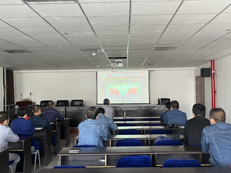 QMH官网工投公司党员干部旁观中国共产党青海省第十四次代表大会开幕式盛况