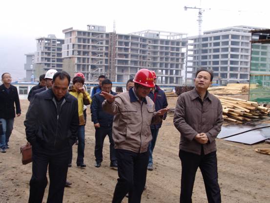 青海省商务厅尚玉龙厅长一行光临临空曹家堡保税物流中心建设工地查抄领导工作